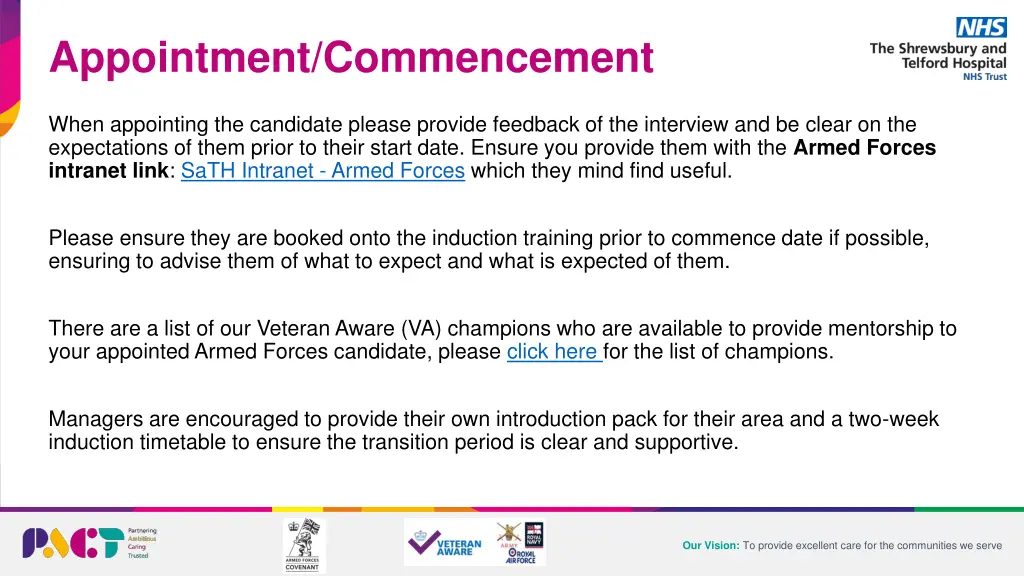 appointment commencement
