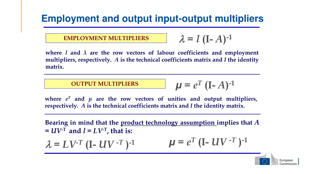 employment and output input output multipliers