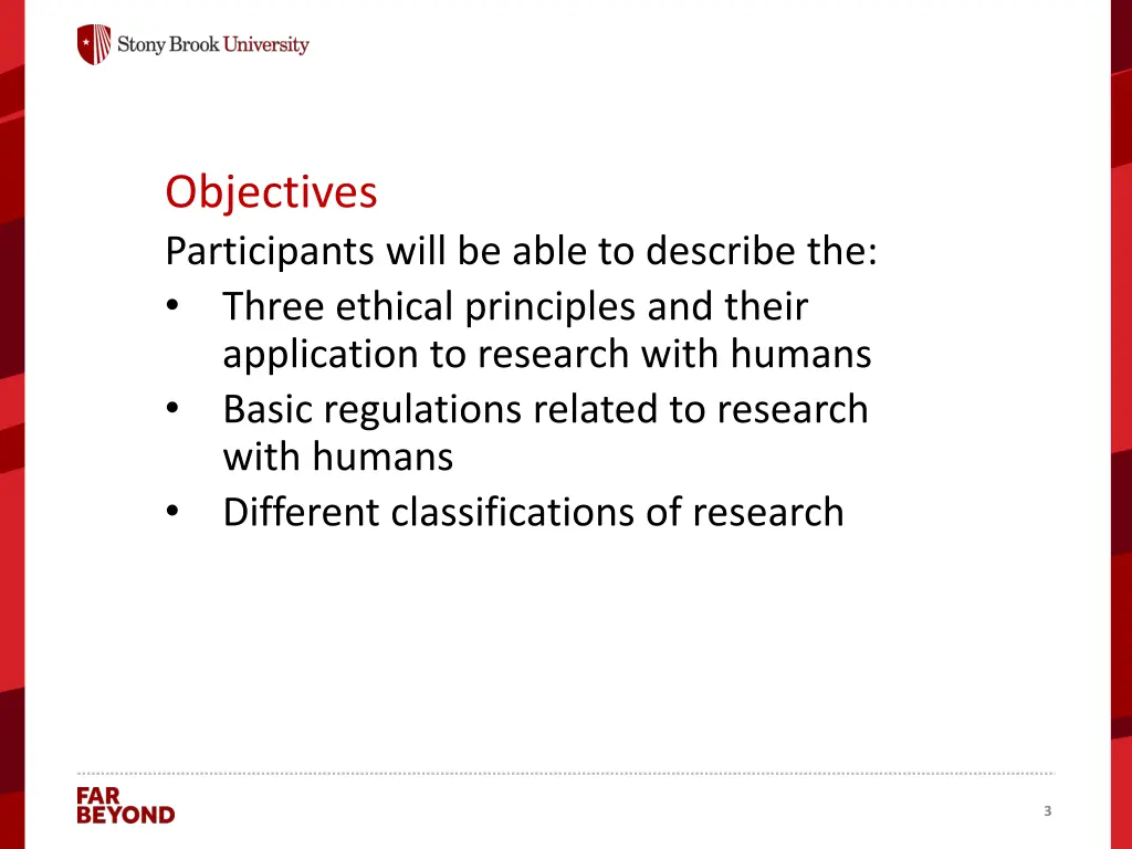 objectives participants will be able to describe