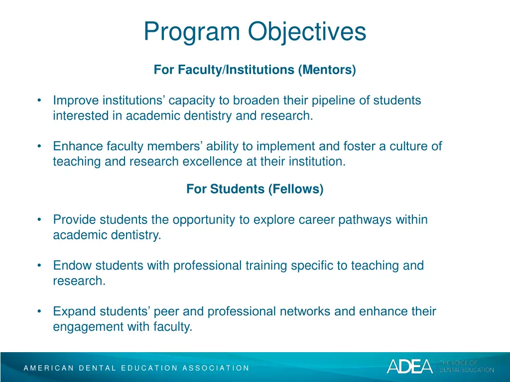 program objectives