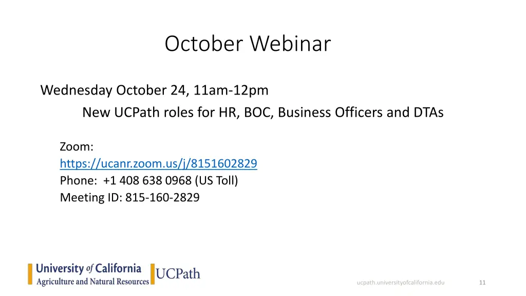 october webinar
