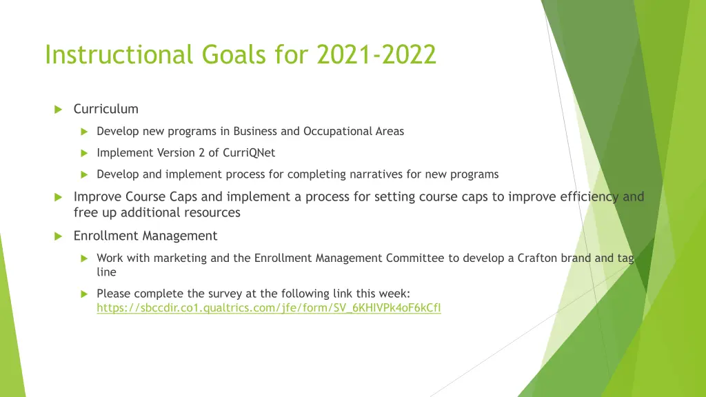 instructional goals for 2021 2022