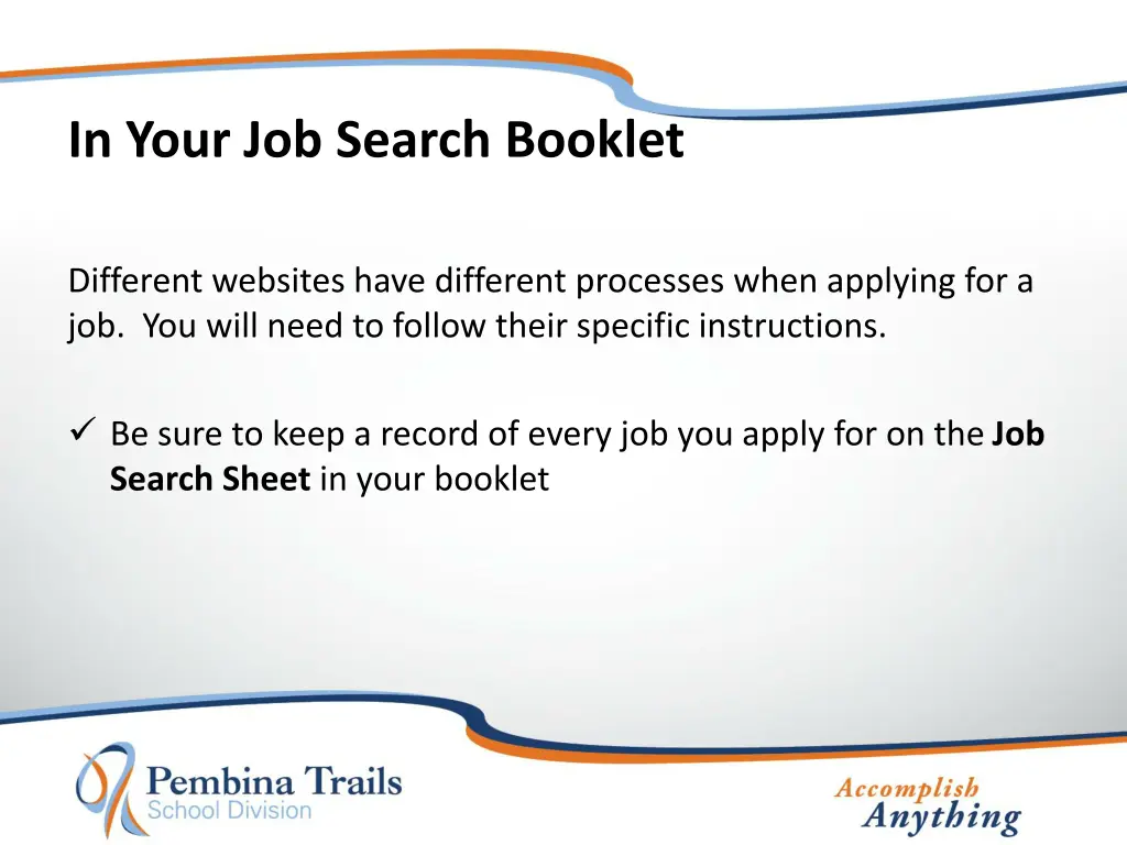 in your job search booklet 6