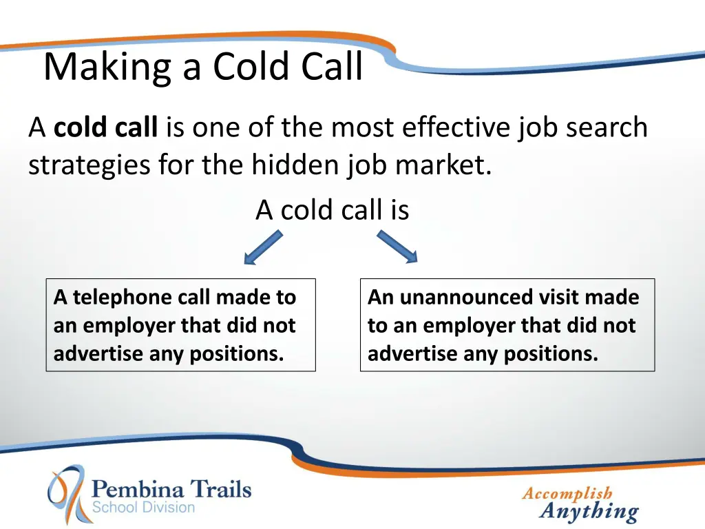 making a cold call