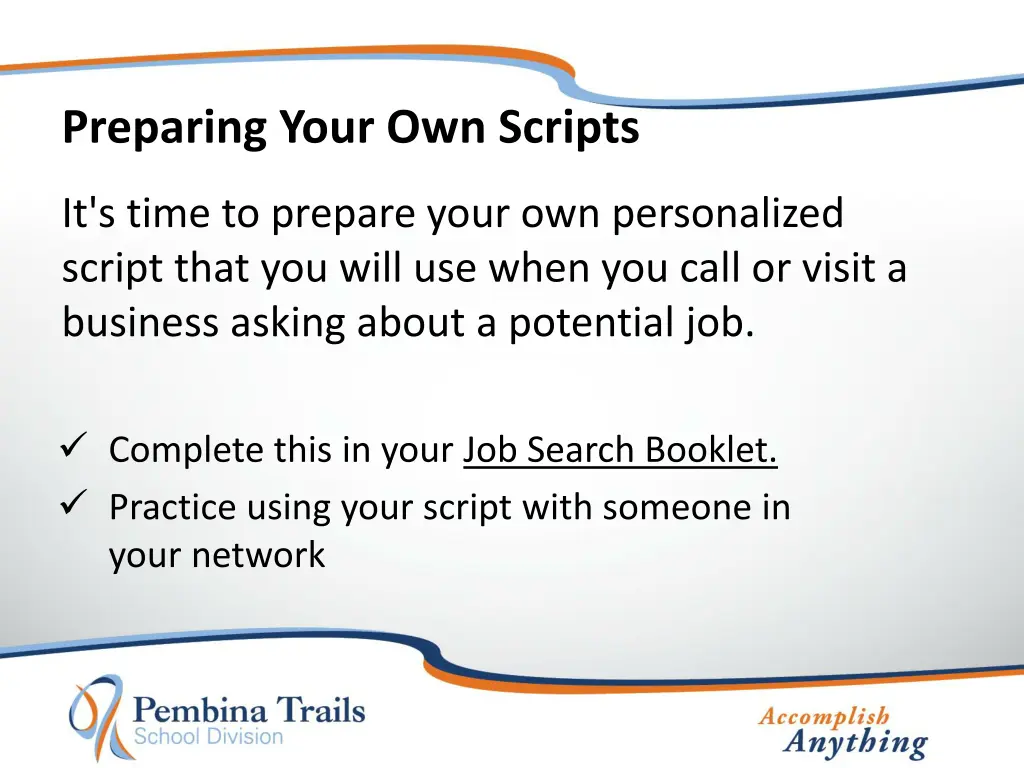 preparing your own scripts