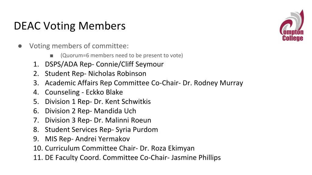 deac voting members