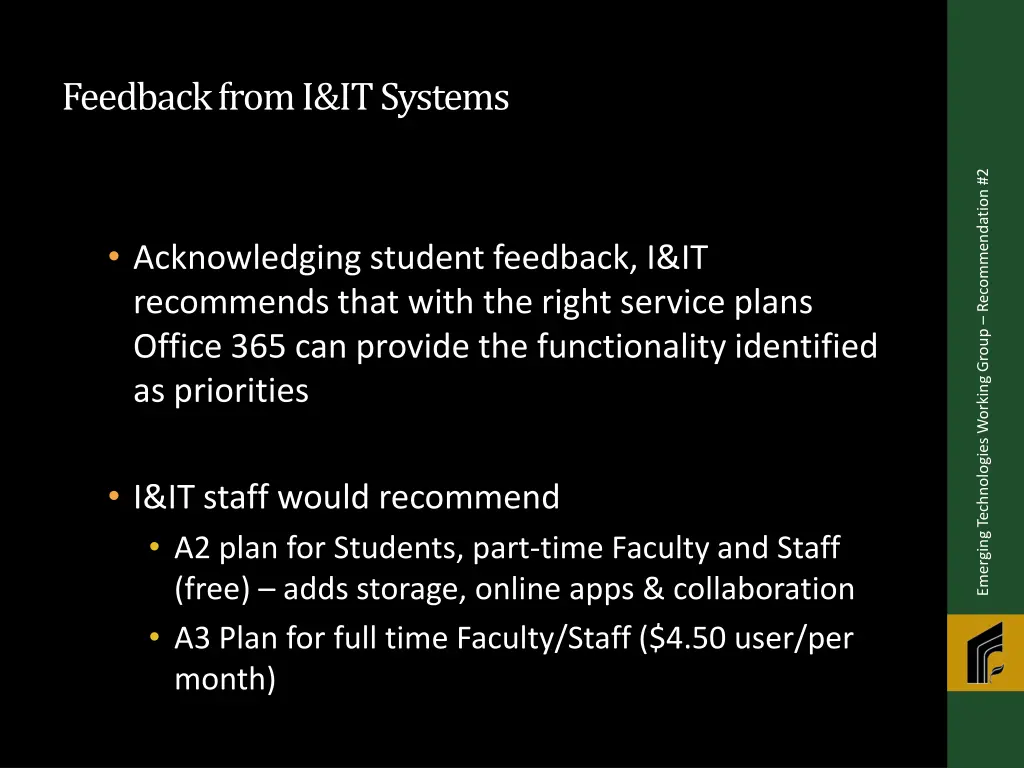 feedback from i it systems 1