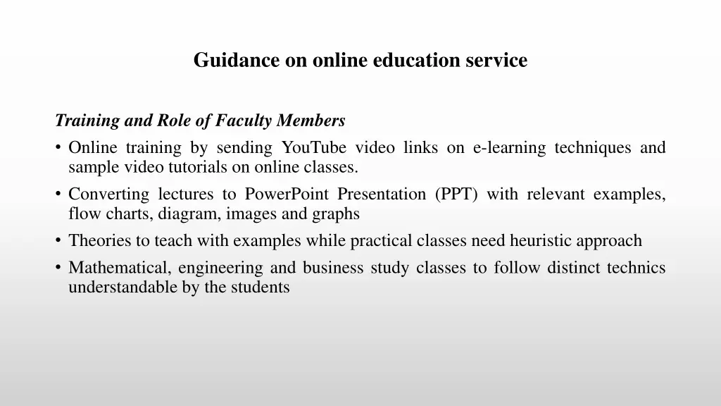 guidance on online education service 4