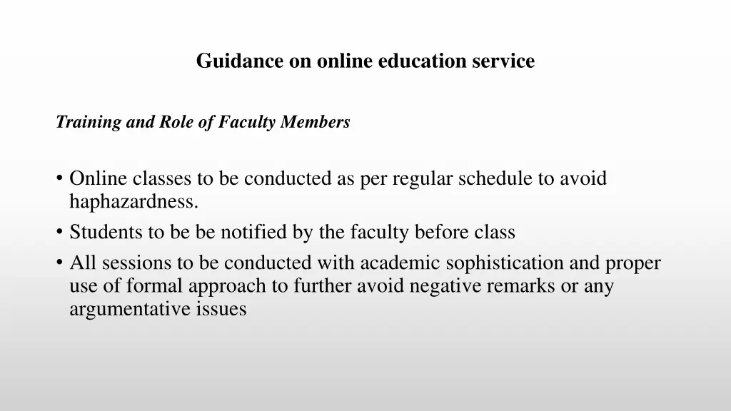 guidance on online education service 6