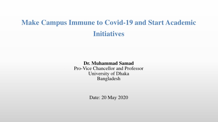 make campus immune to covid 19 and start academic