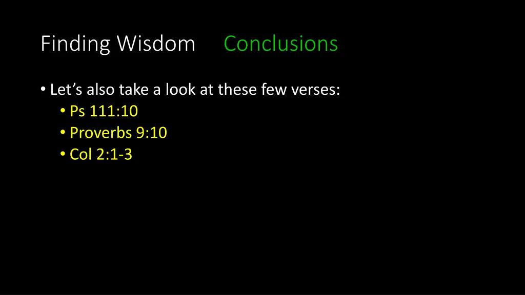 finding wisdom conclusions 3