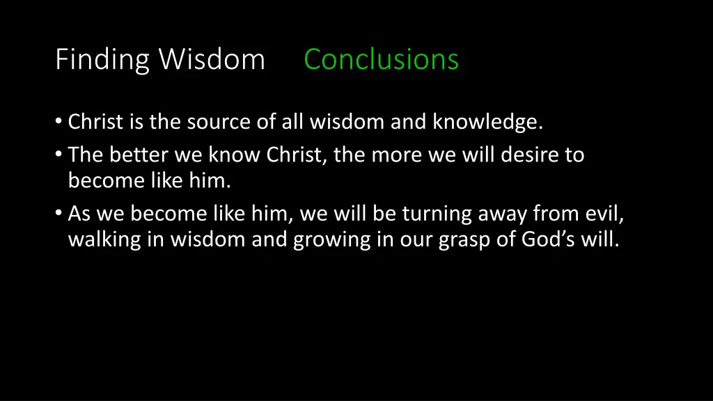 finding wisdom conclusions 4
