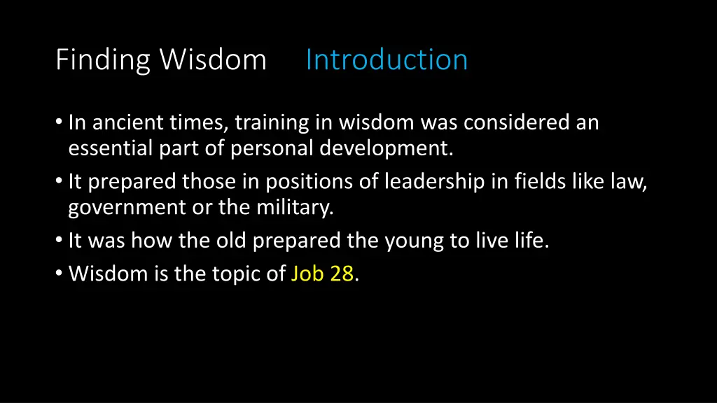 finding wisdom introduction 5