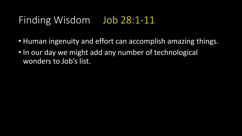 finding wisdom job 28 1 11 1