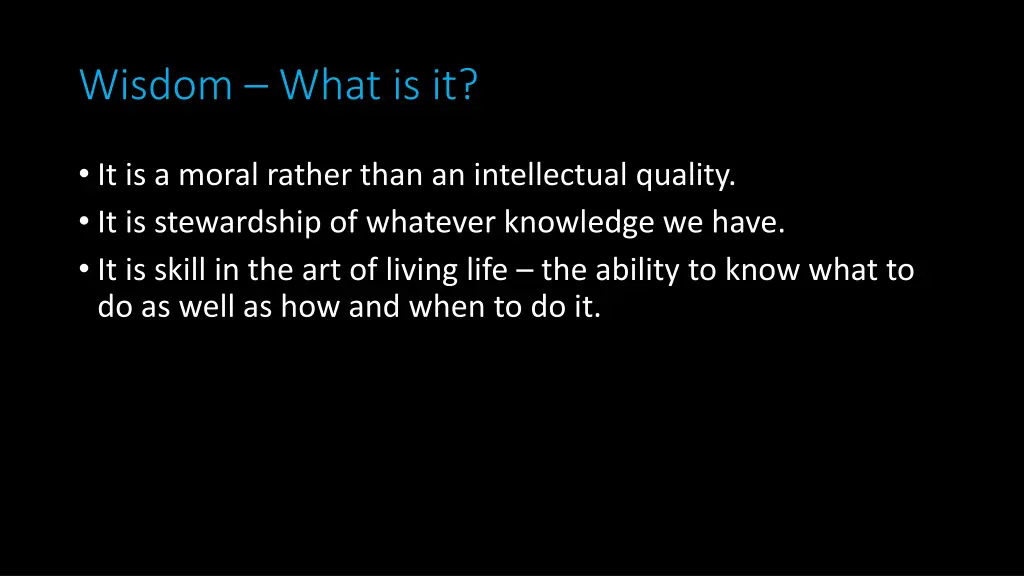 wisdom what is it 1
