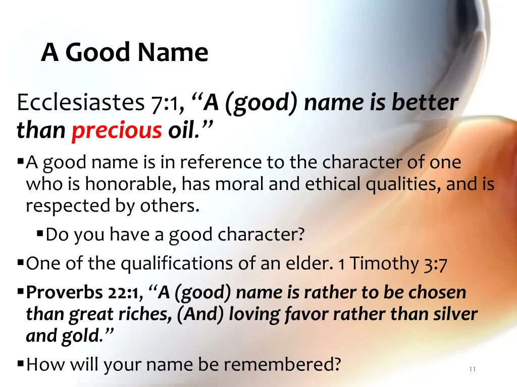 a good name