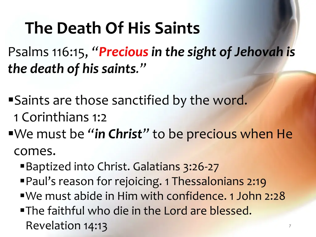 the death of his saints
