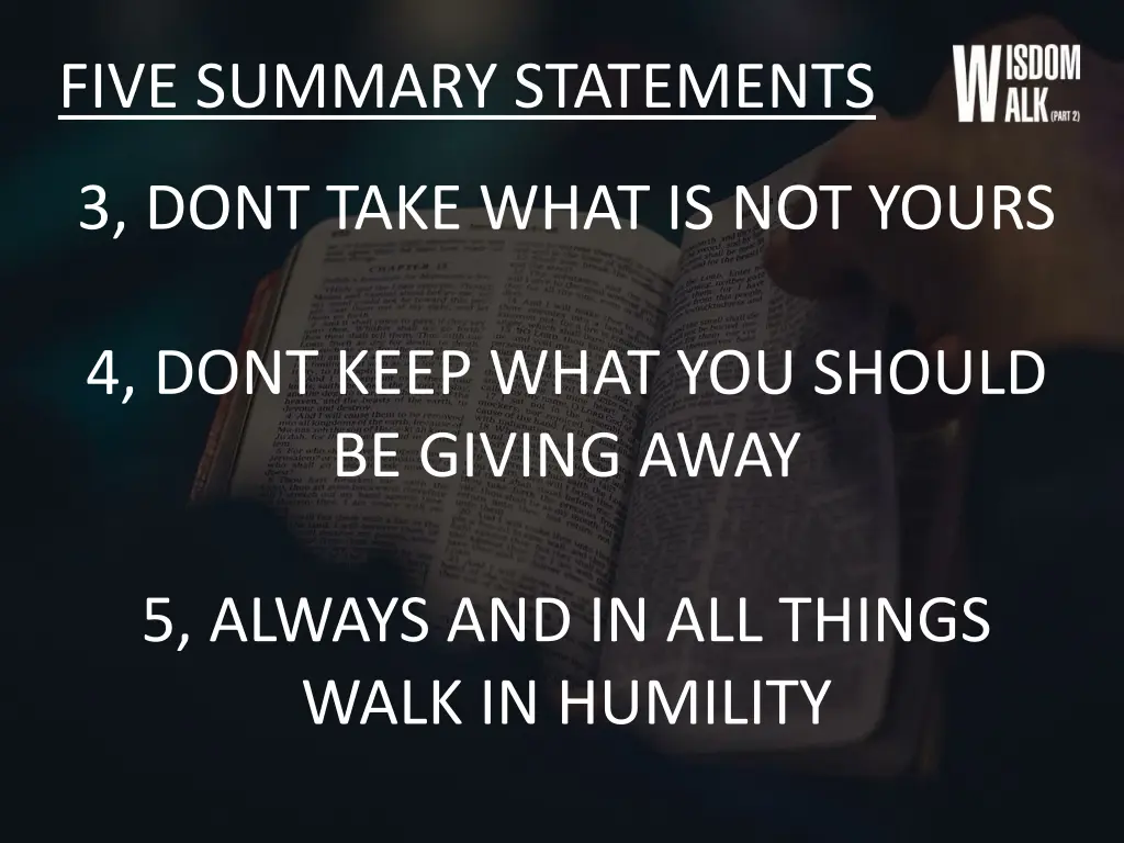five summary statements 1