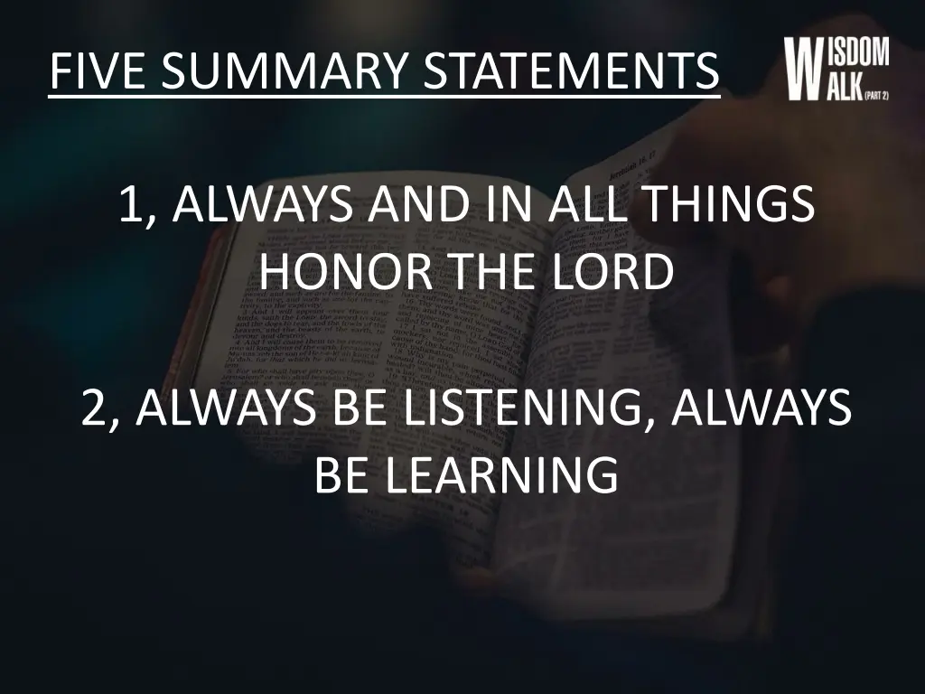 five summary statements