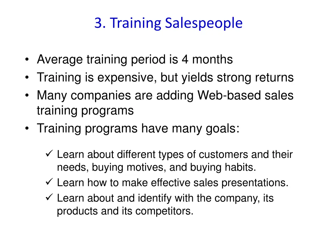 3 training salespeople