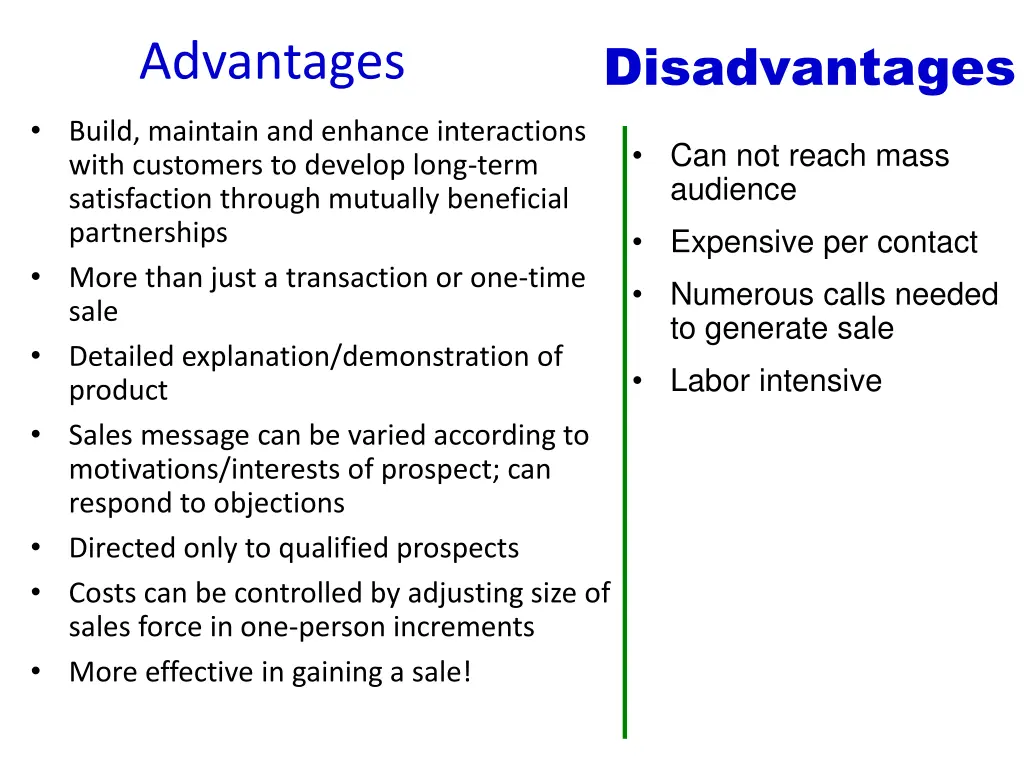 disadvantages