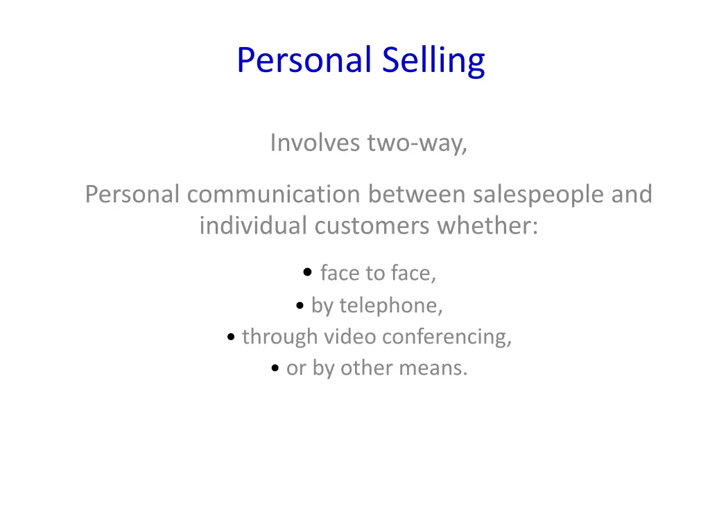 personal selling 1
