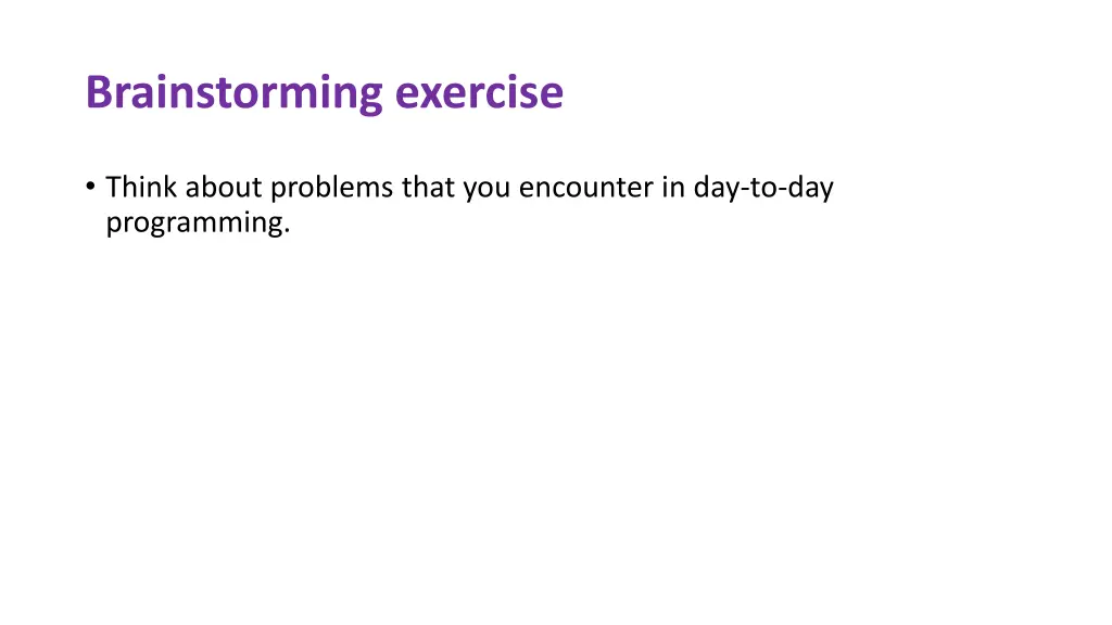 brainstorming exercise
