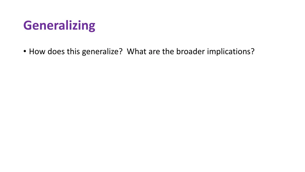 generalizing