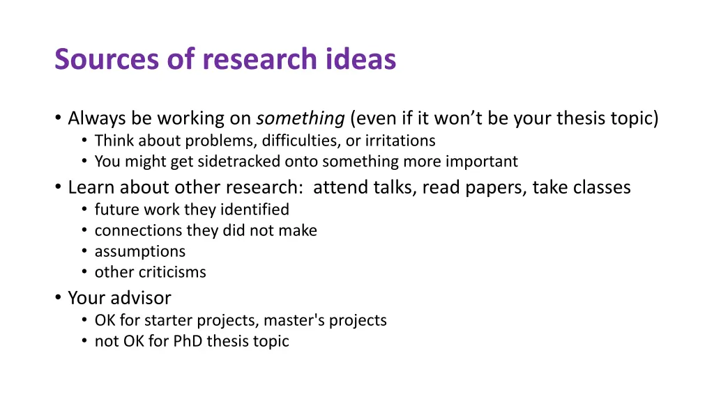 sources of research ideas