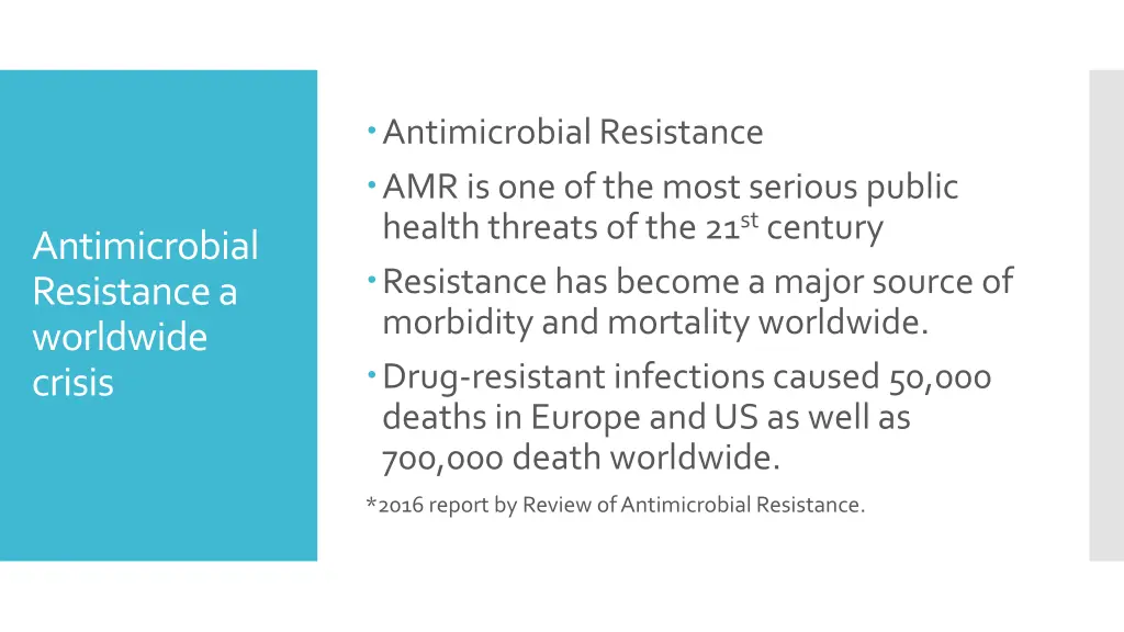 antimicrobial resistance amr is one of the most