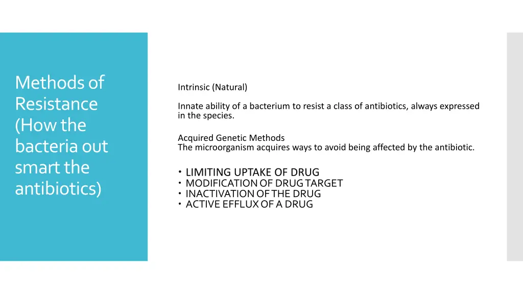 methods of resistance how the bacteria out smart