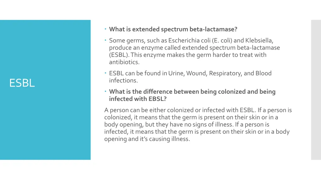 what is extended spectrum beta lactamase