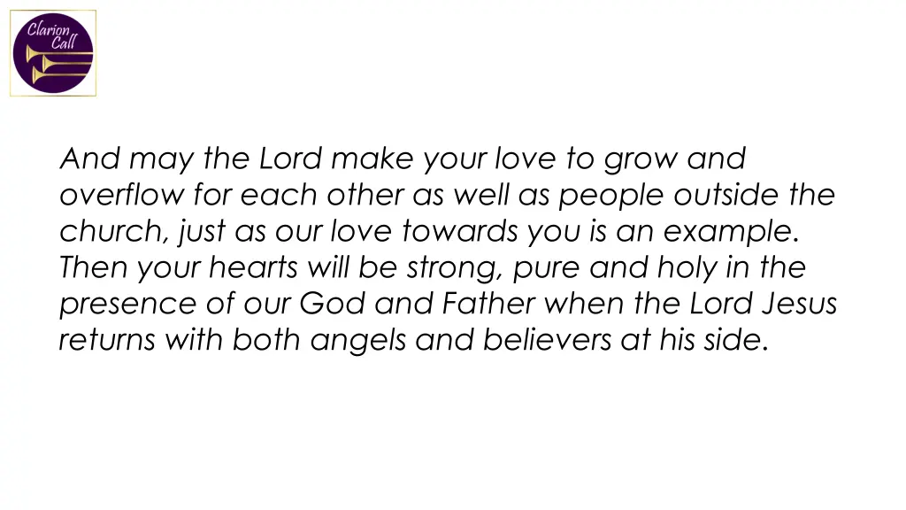 and may the lord make your love to grow