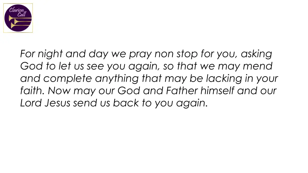 for night and day we pray non stop for you asking