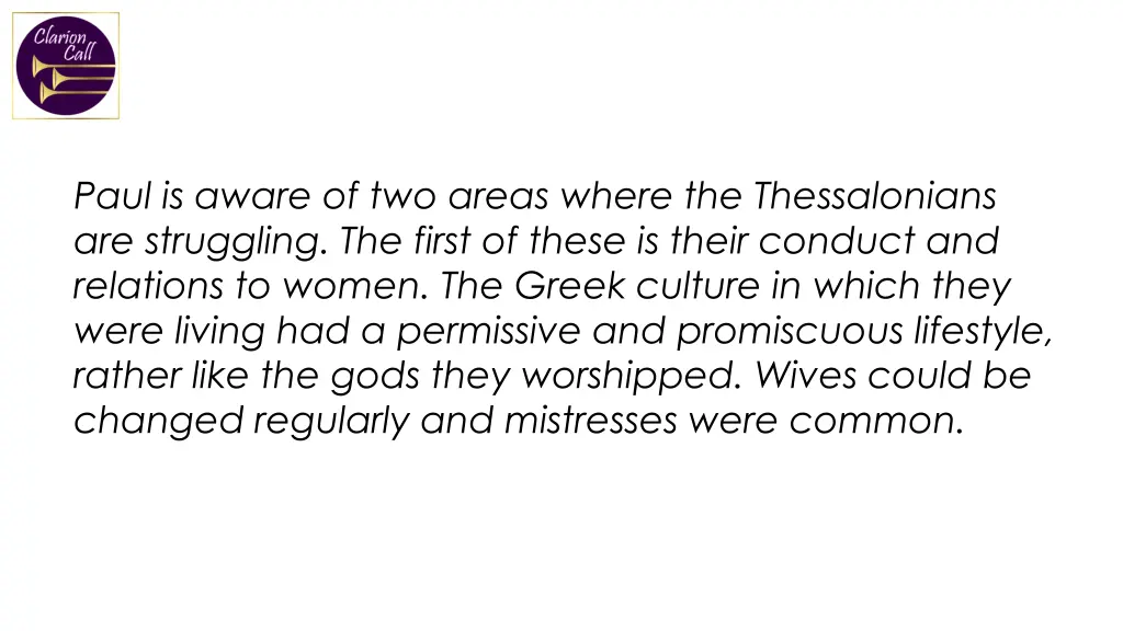 paul is aware of two areas where