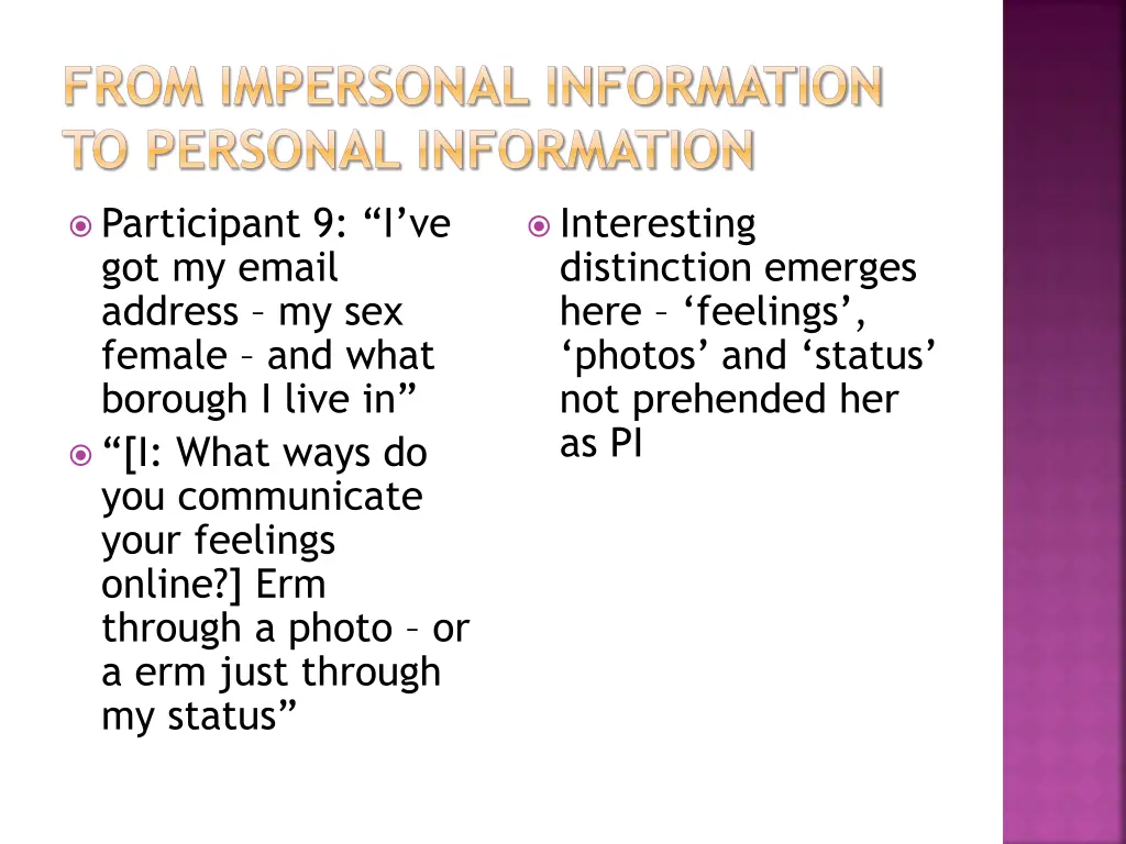 from impersonal information to personal