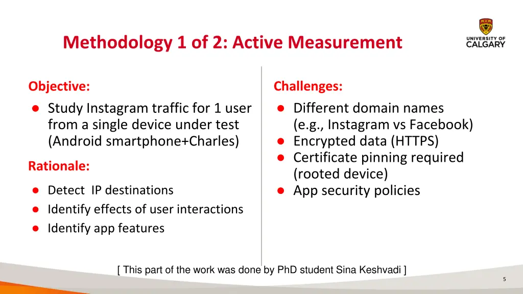 methodology 1 of 2 active measurement