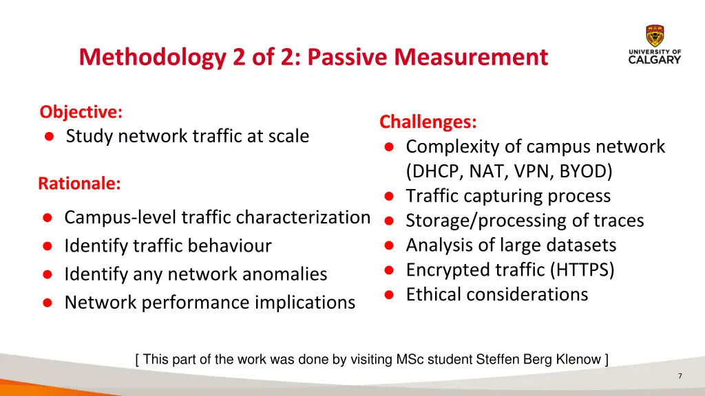 methodology 2 of 2 passive measurement