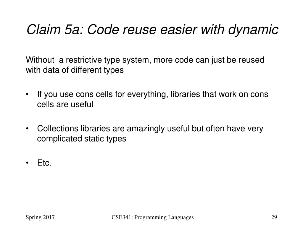 claim 5a code reuse easier with dynamic