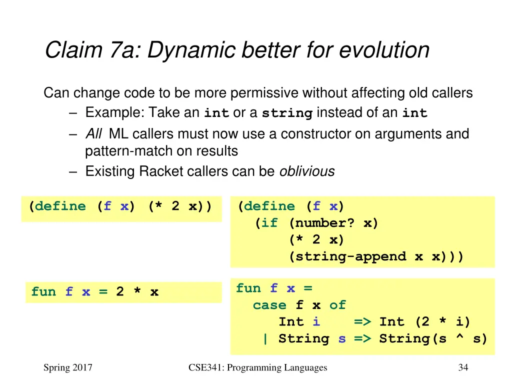 claim 7a dynamic better for evolution