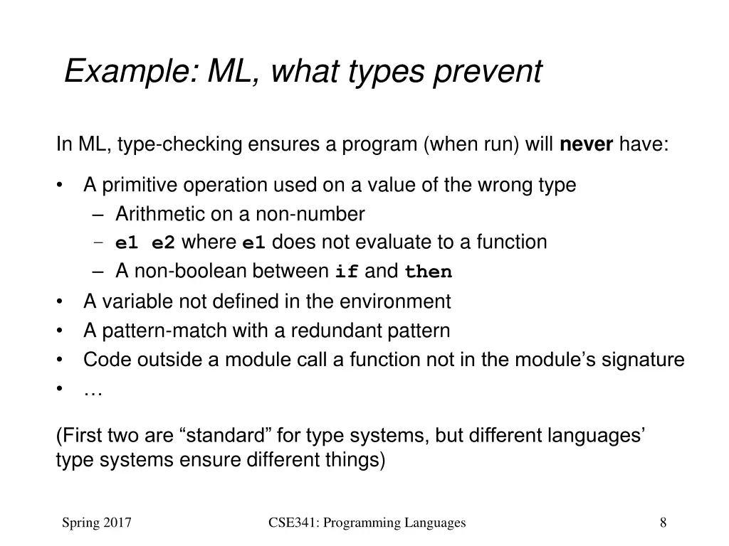 example ml what types prevent
