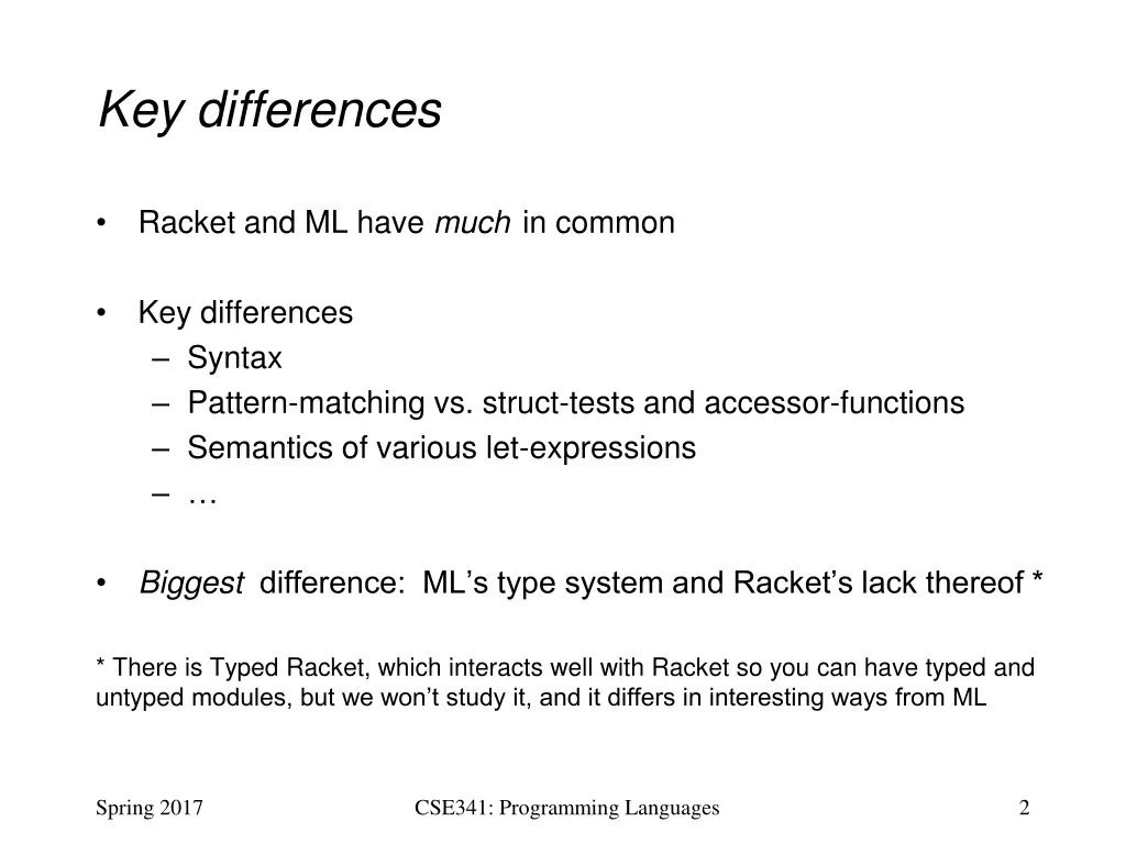 key differences