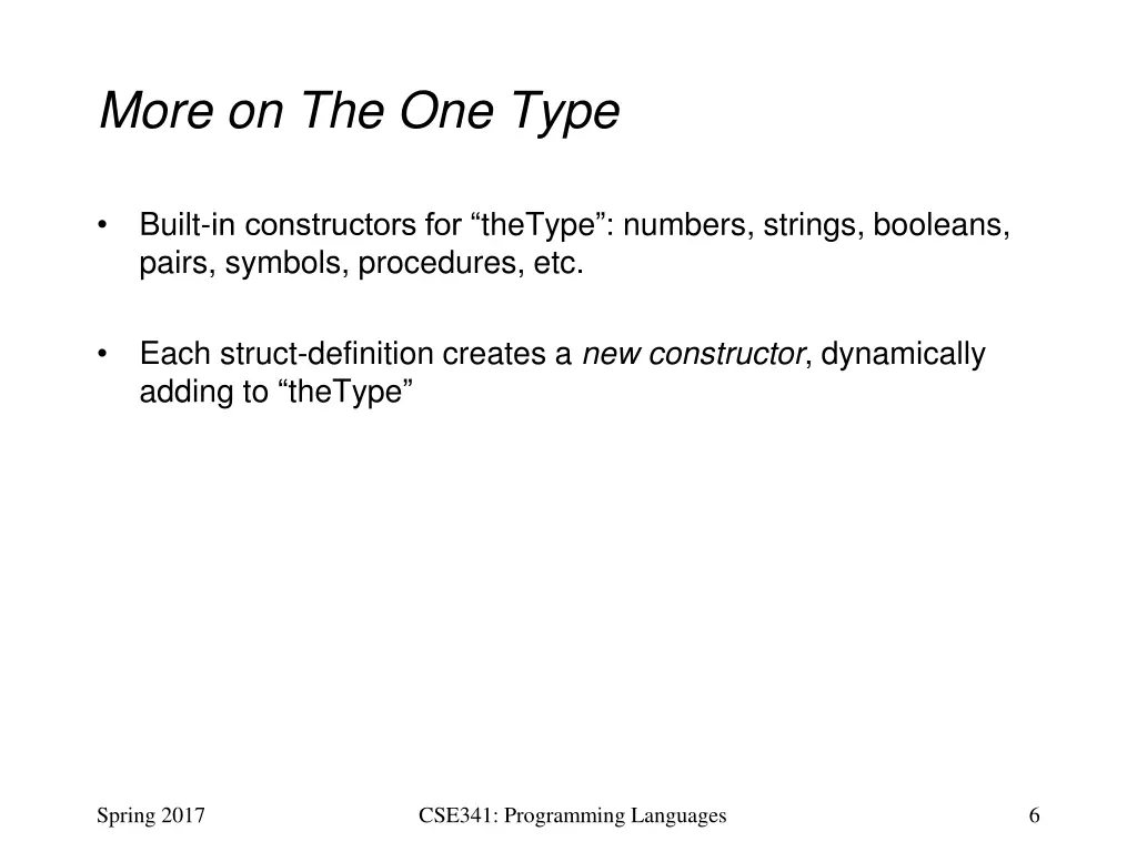 more on the one type