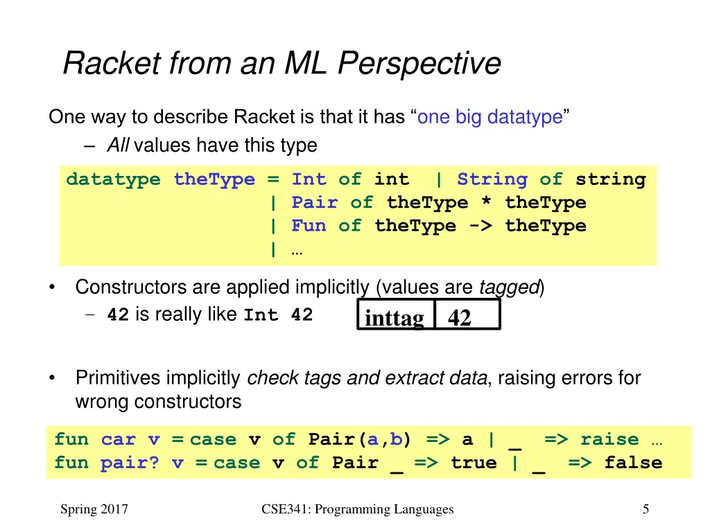 racket from an ml perspective