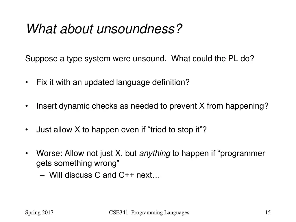 what about unsoundness