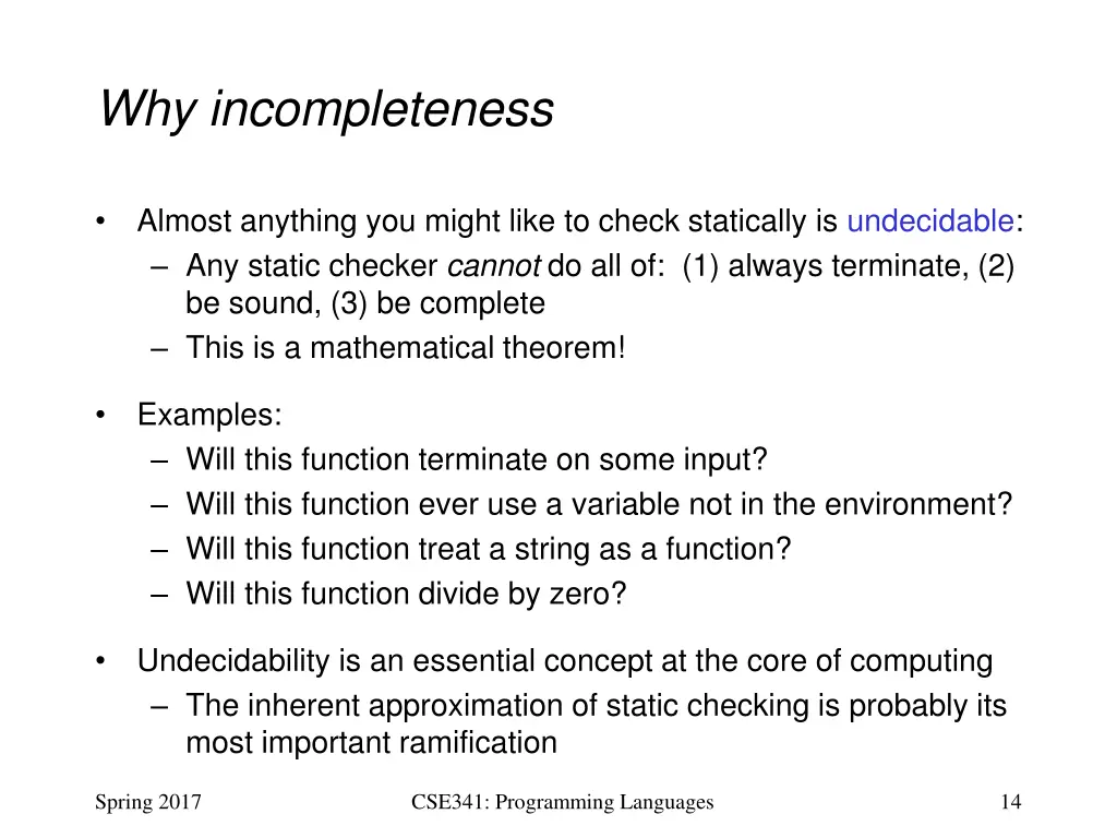 why incompleteness