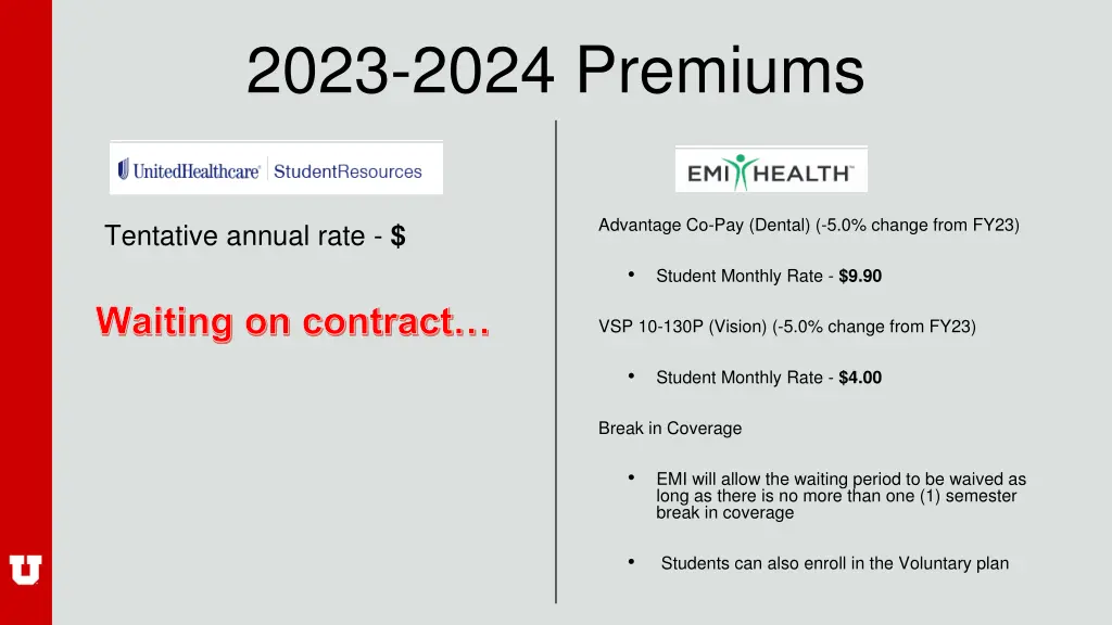 2023 2024 premiums