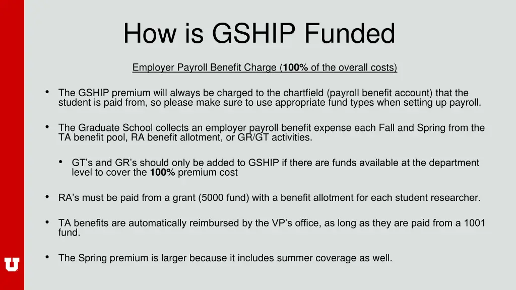 how is gship funded