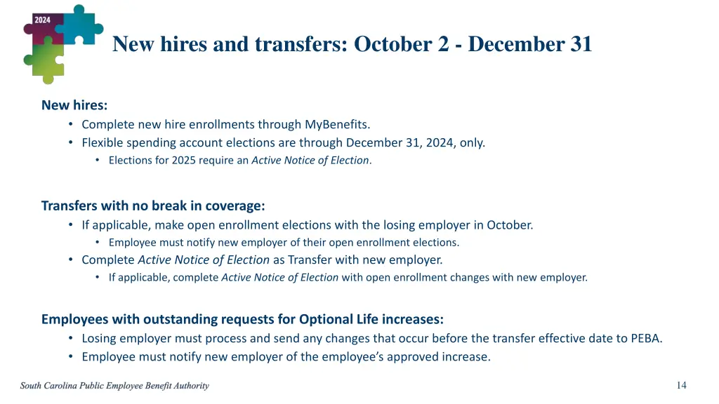 new hires and transfers october 2 december 31