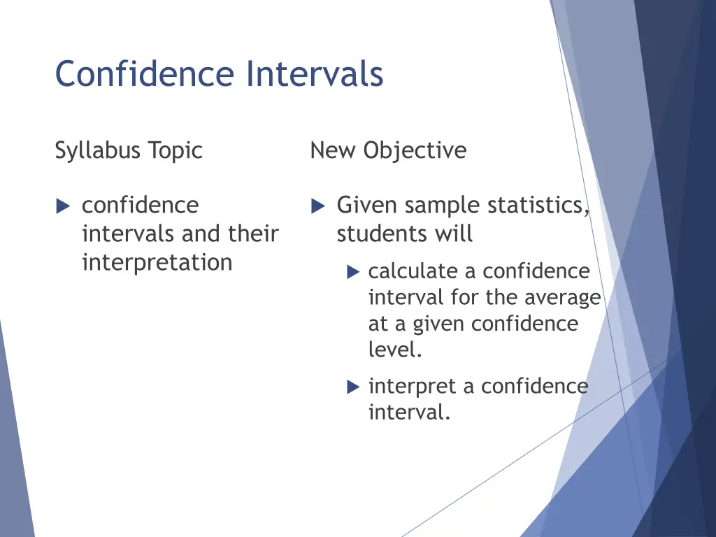 confidence intervals